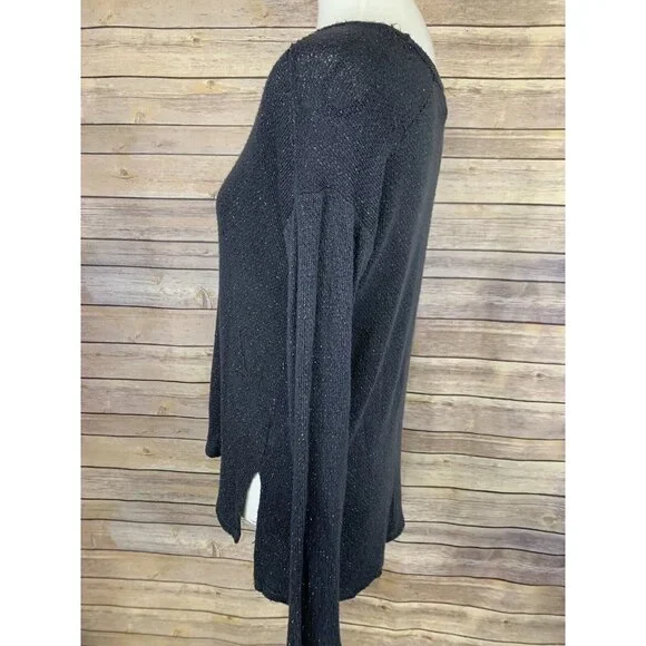 Bethany Mota Womens Small Sweater Metallic V Neck Lightweight Top - Picture 3 of 8